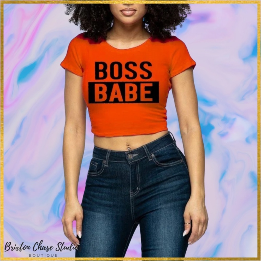 Crop Top T-Shirt | Boss Babe | Red